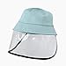 Kids Anti Spitting Protective Hat Face Shield Fisherman Hat Anti Splash Safety Mask Facial Cover Windproof Dustproof Face Protection Anti Drool Saliva Isolation Mask Anti UV Sun Cap