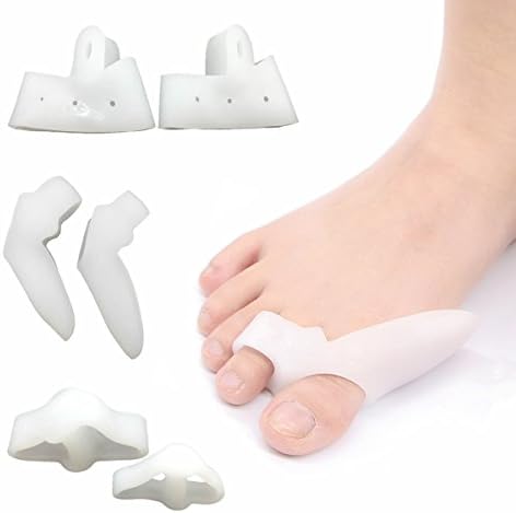 6pcs Silicone Gel Bunion Splints Set - Big Toe Protector, Forefoot Cushion with Shield, Toe Separators with 2 Toe Loops