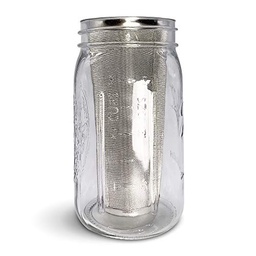 Glass Cold Brew Mason Jar Coffee MakerPortable 24 oz Wide Mouth Mason