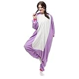 Adult Unisex Pajamas Unicorn Animal Kigurumi Pajamas Onesies Cosplay Party Wear (L, Purple)