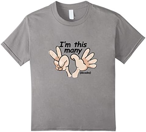 Kids I'm 7 Seven Years Old Age Birthday Party T-shirt Boys Girls  8 Slate