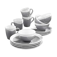 American Atelier 7265-16-RB Oasis 16 Piece Round Dinnerware Set, 10.5x10.5", Charcoal