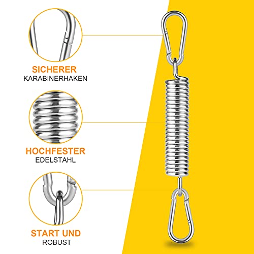 Edelstahl Schwingfeder für Hängesessel, Schwingfeder mit 2 Karabiner, Schwingfeder Stahlfeder Hängestuhl, Hängeschaukel… – Bild 5