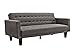 DHP Sienna Sofa Sleeper, Tufted Linen Upholstery with Tapered Wooden Legs, Gray