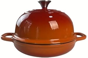 Enameled Cast Iron Bread Oven, 5 Qt Dutch Oven for Sourdough Bread Baking, Round Bread Oven for Bread Baking, Non-Stick Ename