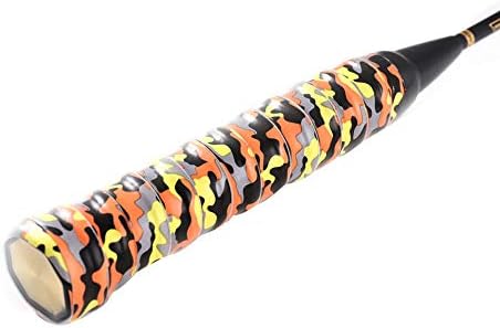 B5645ellsCamouflage Anti-Slip Tennis Badminton Squash Ball Racket Handle Cover Strip - Camouflage Orange