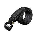 WOLF TACTICAL Quick-Release EDC Belt - Tactical Military 1-Ply Nylon Web Belt for Outdoor Sports Adventures Emergency Rescue Hunting Wilderness Concealed Carry CCW Holsters (Black, XL (40-45))