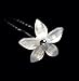 CB Accessories White Flower Hair Pins with Rhinestone Crystal for Wedding, Prom, Dance and Special Event (Set of 8)