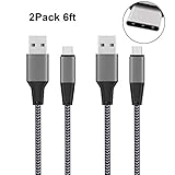 USB C Cable, Rougetop USB Type C Cable 2 Pack (6ft) Nylon Braided Quick Charging Cord for Samsung Galaxy S8(Plus),LG G6 G5,Google Pixel XL,Nintendo Switch,Nexus 6P,Macbook12
