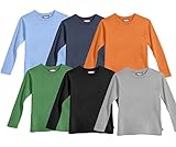City Threads Little Boys' 100% Cotton Long Sleeve Solid Tee Tshirt (Size 2T-6)