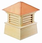 Good Directions 2118M Wood Manchester Louvered Cupola with Hip Style Copper Roof and Smooth Base, 18-Inch Square 22-Inch High