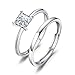 JewelryPalace Wedding Rings Wedding Bands Solitaire Engagement Rings For Women Anniversary Promise Ring Bridal Sets Princess Cubic Zirconia 925 Sterling Silver Ring Sets