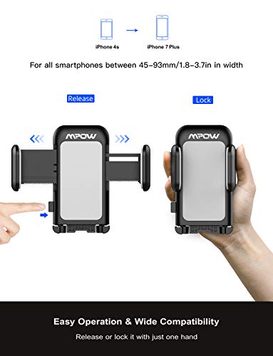 Mpow 051 Car Phone Mount, CD Slot Car Phone Holder, Car Mount with Three-Side Grips and One-Touch Design Compatible iPhone 11/11Pro/11Pro Max/Xs MAX/XR/XS/X/8/8Plus, Galaxy S10/S10+/S10e/S9/S9+/N9/S8