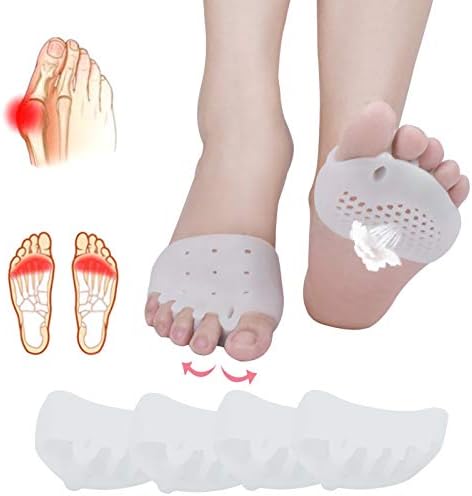足裏保護パッド 足裏サポート 中足骨パッド つま先セパレーター 柔らかいジェル 種子骨保護 衝撃吸収 疲労軽減 痛み緩和 魚の目 カルス 水疱 前足痛 糖尿病の足に最適 通気性抜群 男女兼用 ホワイト Texty In