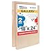 U.S. Art Supply Unfinished Cradled Wood Panels for Painting, 2 Pack of 18x24 inch - Gallery Birch Wooden Canvas Boards 1-1/2