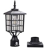 Kemeco ST4224Q-A Solar Post Light Outdoor, Landscape Led Squared Frame Fixture with 3