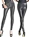 VAMEI Faux Leather Leggings Sexy Women Waist Shiny Pants