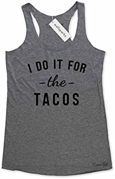I do it for the Tacos - funny workout fitness gym tank - Tri-Blend Racerback Tank (Large, Heather Grey)