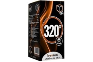 320º Premium Coconut Shisha Charcoal Coal (22mm Cubes) for Hookah BBQ 1 kg - 96 Pieces - Nicotine Free
