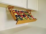 Ultimate Kitchen Storage Under Cabinet Spice Rack, Handmade Hardwood, Holds 16 Large or 32 Small Spice Containers