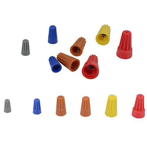 158PCS wire connector screw terminal wire nut classification, with spring inserted torsion nut cap connection cap 16-22/16-20/14-18/10-14AWG terminal block connector with nut for wiring project