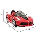 Uenjoy 12V Ferrari FXX K Kids Electric Ride On Cars Motorized Vehicles w/Remote Control,Leather Seat, LED Lights, Music, Aux, Horn, Butterfly Doors,Red