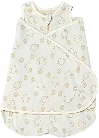 Yoyosoudou Natural Colored Organic Cotton Unisex Baby Swaddle Design Sleep Sack, Medium