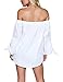 Just Quella Women's Off The Shoulder Top Blouse 8422 (XX-Large, White)