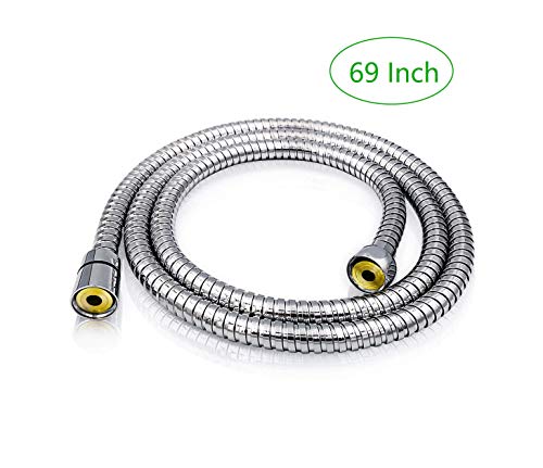 ComfortHome 69 inch Stainless Steel Shower Hose Replacement, Polished Chrome