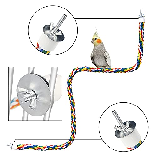 Bird Rope Perch for Parrots, Cockatiels, Parakeets, Budgie Cages Comfy