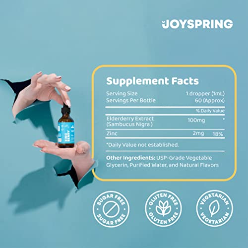 Liquid Zinc Supplement Drops Zinc for Kids and Elderberry Extract, Immune Support Toddler Zinc