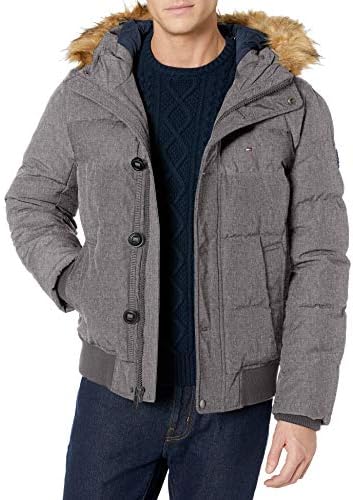 tommy hilfiger removable hood padded jacket