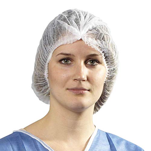 50 Pc Disposable Stretchable White Caps, Cover Hair For Cooking & Hygiene Surgical Head Cap Surgical Head Cap (Disposable)