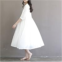 Amazon Co Jp ワンピース ロング丈 白ワンピース 夏 春 ワンピ シフォン 大きいサイズ ナチュラル チュニック 森ガール ホワイト 無地 リゾート 通勤 ワンピース Xxl 白色 ホビー