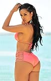 Sexybody Women's Halter Padded Hollow Out High Waisted Bikini Solid Color Swimsuits Swimwear