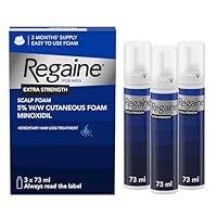 Regaine For Men Extra Strength Foam - Scientifically Proven To Help Stop Hereditary Hair Loss - Minoxidil Foam for Hair Regrowth - (3 x 73ml), Packaging May Vary