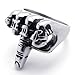 KONOV Men's Biker Middle Finger Up Stainless Steel Ring Black, Size 10