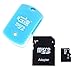 Eachbid Tf 2GB Micro SD Card with SD Card Adapter+ Mini Rotary Card Reader Random Color