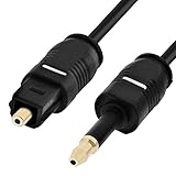 Toslink to Mini Toslink Cable (6 FT), Fosmon Digital Optical Audio Male to Male S/PDIF Fiber Optic Cord for Apple MacBook Pro, Mac Pro/Mini, iMac, Chromecast Audio, More