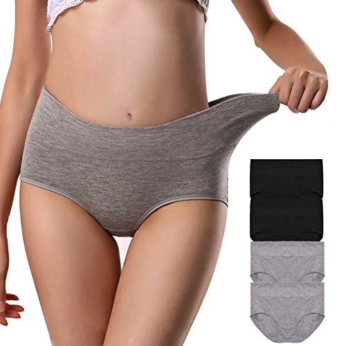 Annyison Women’s Cotton Underwear 2-5 Pack, Soft Stretch Mid Waist Breathable Solid Color Briefs Panties for Women (4 Pack in Multicoloured4, Small) - Thumbnail 5