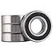 XiKe (4 Pack) 6205-2RS Double Sealed Deep Groove Ball Bearings, 25x52x15mm, Pre-Lubricated for High RPM, Chrome Steel P6, ABEC 3