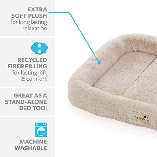 TrustyPup Quilted Crate Plush Bolstered Pet Crate Mat Cushioned