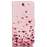 iPhone 6 Plus, LUNIWEI Flip Wallet Heart Dotted Card Slot 5.5 Inch Case Co...