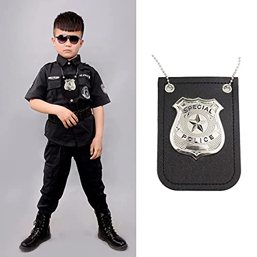 Police Badge and Toy Handcuffs, Cosplay Hand Cuffs for Boys Girls Kids