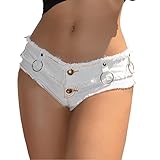 Yollmart Womens Low Rise Mini Denim Shorts Denim Thong Cheeky Jeans Shorts