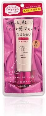 Sugao Air Fit CC Cream Pink Bright Moist Pure Ochre 25g - SPF23 / PA +++ (Green Tea Set)