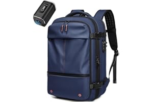 Vacuum Compression Backpack, Expandable Carry On Travel Bag, 17" Laptop, TSA Lock, 24" Suitcase Capacity