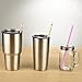 Benvo 25 Pcs Reusable Straws with Cleaning Brush Unbreakable Drinking Straws 9 Inch Long Hard Plastic Safe Straws for Yeti RTIC Mason Jar Tumbler Tervis Starbucks Colorful Pattern Design