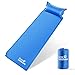 Camp Solutions Lightweight Sleeping Pad - Self Inflating Camping Pad with Built in Pillow for Camping, Hiking and Backpacking (Blue)