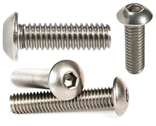 M4 (4mm x 8mm) Button Head Screws Allen Socket Bolts A2 Stainless Steel Screws (Pack of 20) F01BCD